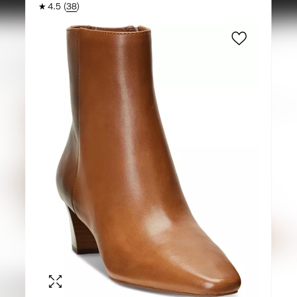 Lauren Ralph Lauren Women's Tan Leather Ankle Boots